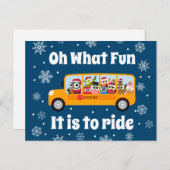 クリスマス冬のバスの運転手への感謝 シーズンポストカード (正面/裏面)