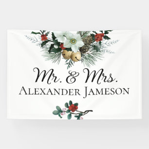 クリスマス冬のフローラミスター&ミセス結婚ズのバナー 横断幕