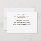 クリスマス冬のフローラ聖書聖句クリスチャン サンキューカード (裏面)