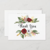 クリスマス冬のフローラ聖書聖句クリスチャン サンキューカード (正面/裏面)