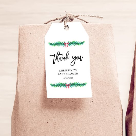 クリスマス冬のベイビーシャワー ギフトタグ