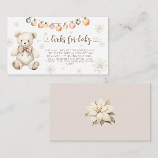 クリスマス冬のベビークマの本ベビーチケット エンクロージャーカード (正面/裏面)