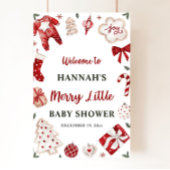 クリスマス冬のメリー小さな赤ちゃんシャワーへようこそ ポスター