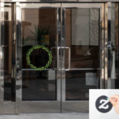 クリスマス冬のリースロゴの窓がしがみつく ウィンドウサイン (オフィスドア)