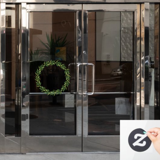 クリスマス冬のリースロゴの窓がしがみつく ウィンドウサイン (オフィスドア)