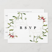 クリスマス冬の休日の結婚式のsvpポストカード ポストカード (正面/裏面)