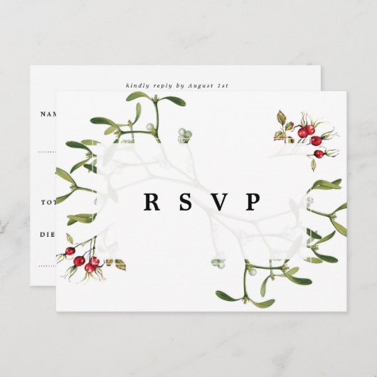 クリスマス冬の休日の結婚式のsvpポストカード ポストカード (正面/裏面)