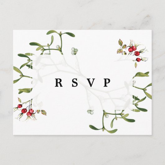クリスマス冬の休日の結婚式のsvpポストカード ポストカード (正面)
