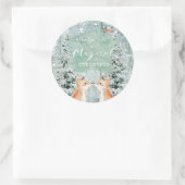 クリスマス冬の休日の雪の森 ラウンドシール (バッグ)