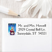 クリスマス冬の休暇かわいいバニーラビットラベル ラベル (インサイチュ)