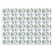 クリスマス冬の写真灰色の家の緑の木w テーブルクロス (正面(横))