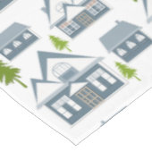 クリスマス冬の写真灰色の家の緑の木w テーブルクロス (アングル)