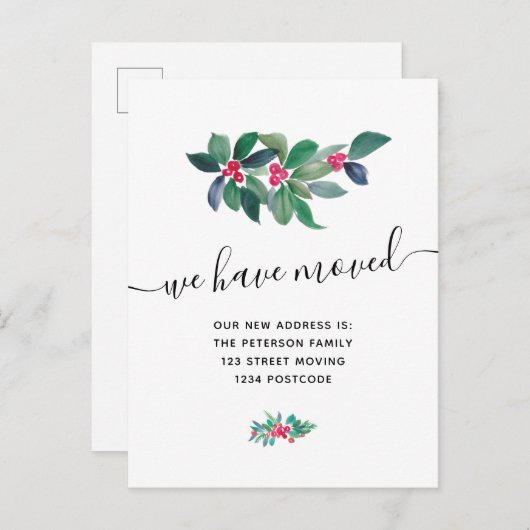 クリスマス冬の動きのお知らせ 案内ポストカード (正面/裏面)