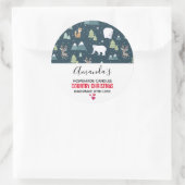 クリスマス冬の動物パタ素朴ーンキャンドル ラウンドシール (バッグ)