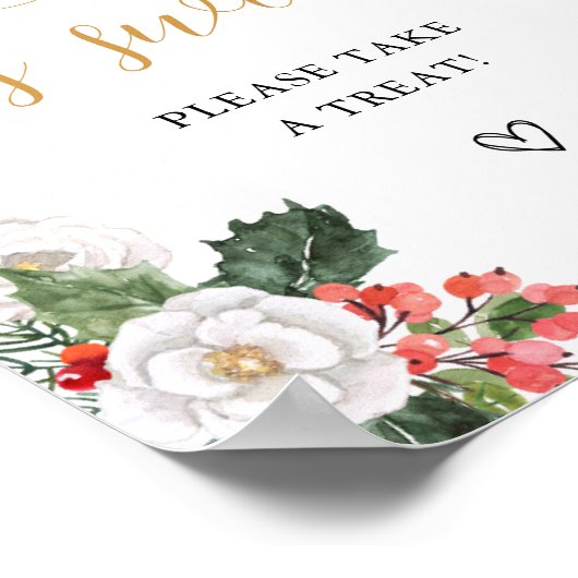 クリスマス冬の愛は甘いトリートフェイスサイン ポスター (角)