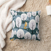 クリスマス冬の森：動物のシームレスなパターン クッション (ブランケット)