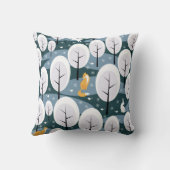 クリスマス冬の森：動物のシームレスなパターン クッション (裏面)