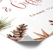 クリスマス冬の素朴ブライダルシャワーカードギフト ポスター (角)