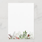 クリスマス冬の結婚常緑樹 メニュー (裏面)