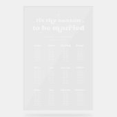 クリスマス冬の結婚式のシーティンググラフアクリル アクリルサイン (正面)