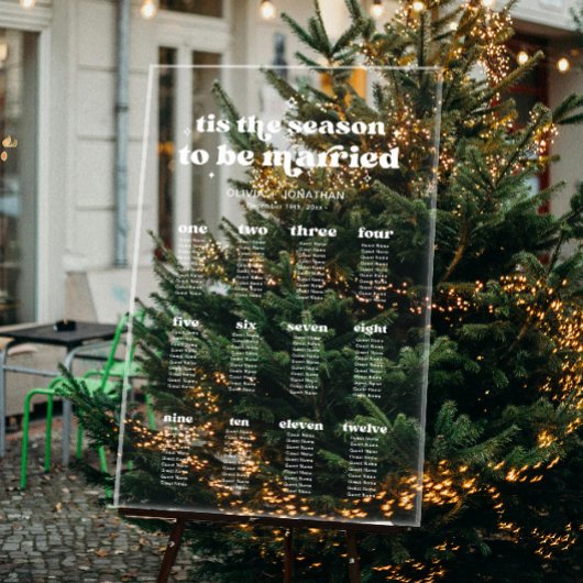 クリスマス冬の結婚式のシーティンググラフアクリル アクリルサイン