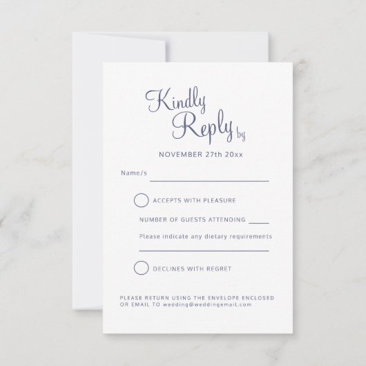 クリスマス冬の結婚式の木のアートの返信カード 出欠カード (裏面)