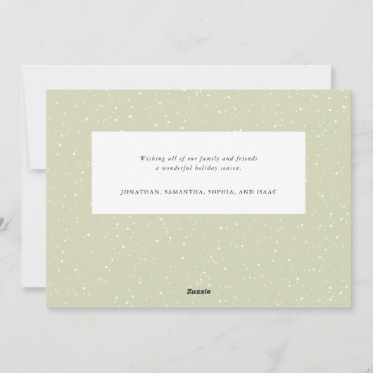 クリスマス冬の緑の写真メッセージ シーズンカード (裏面)