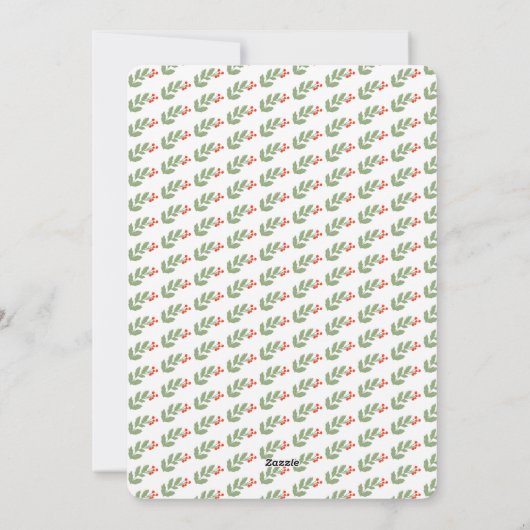 クリスマス冬の緑の楕円形の写真 シーズンカード (裏面)