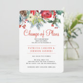 クリスマス冬の花卉結婚式計画変更 招待状 (スタンド正面)