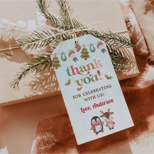 クリスマス冬の誕生日パーティー ギフトタグ