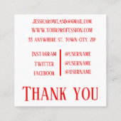 クリスマス冬の贈り物と雪片モノグラム スクエア名刺 (裏面)