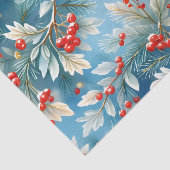 クリスマス冬の赤い果実と松の枝 薄葉紙 (詳細)