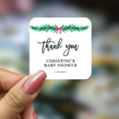 クリスマス冬の赤ちゃんシャワー スクエアシール