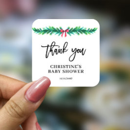 クリスマス冬の赤ちゃんシャワー スクエアシール