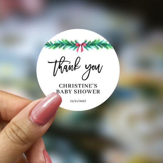 クリスマス冬の赤ちゃんシャワー ラウンドシール