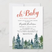 クリスマス冬の赤ちゃんシャワー 招待状 (正面)