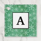 クリスマス冬の雪が降る緑 フェイバータグ (正面)