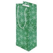 クリスマス冬の雪が降る緑 ワインギフトバッグ (裏面アングル)