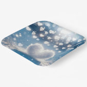 クリスマス冬の雪のハート ペーパープレート (傾斜あり)