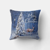 クリスマス冬の雪の木のライト クッション (裏面)
