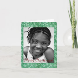 クリスマス冬の雪の降るグリーン写真 ノートカード