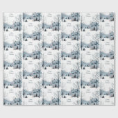 クリスマス冬の雪の風景メリークリスマス ラッピングペーパー (フラット)