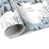 クリスマス冬の雪の風景メリークリスマス ラッピングペーパー (ロールコーナー)