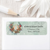 クリスマス冬の雪フォックス差出人住所ラベル ラベル (インサイチュ)