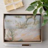 クリスマス冬の雪景色と鹿の休日 薄葉紙 (ギフト)