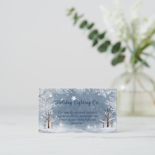 クリスマス冬の雪片の木 名刺 (スタンド正面)