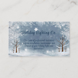 クリスマス冬の雪片の木 名刺