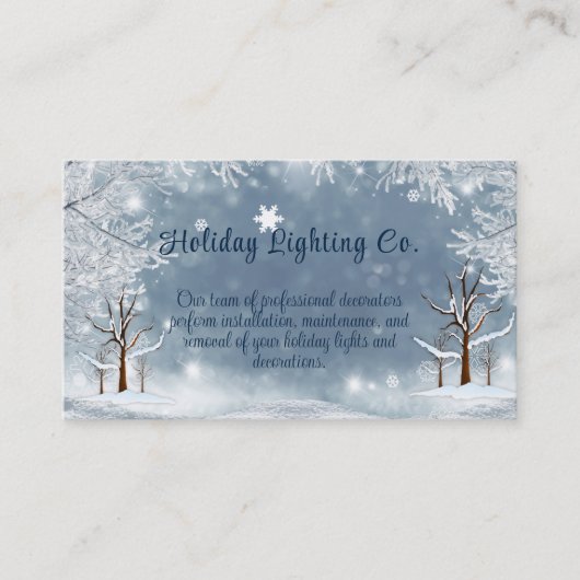 クリスマス冬の雪片の木 名刺 (正面)