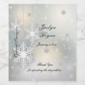 クリスマス冬の雪結婚片 ワインラベル (シングルラベル)