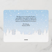 クリスマス冬の風景家族写真 箔シーズンカード (裏面)